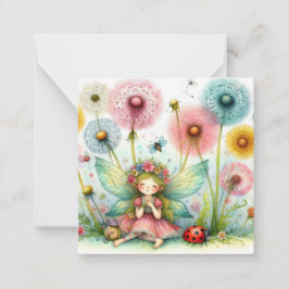 Cartão de Nota de Fantasia de Fada