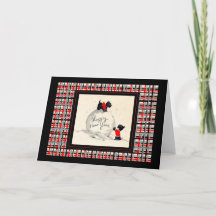 Cartão de Nota de Feliz ano novo Scottie Dog