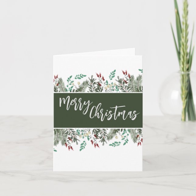Cartão de Nota de Feliz Natal Dobrado (Frente)