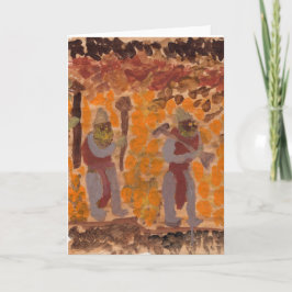 Cartão de nota de figuras bordadas misteriosas