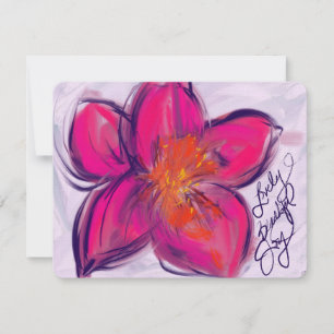 Cartão de Nota de Flor Brilhante, Linda, Bonita, A
