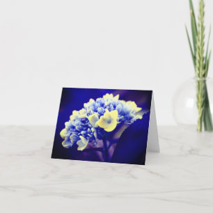 Cartão de Nota de Flor de Hydrangea Azul abstrato