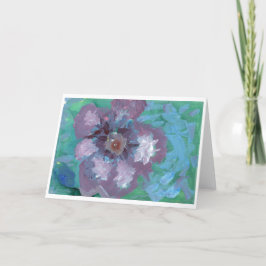 Cartão de nota de flor roxo muito grande