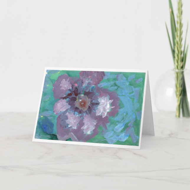 Cartão de nota de flor roxo muito grande (Frente)