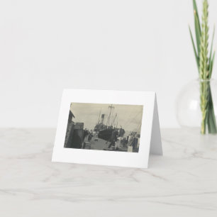 Cartão de Nota de Foto Real Antiga de Navio   Em B