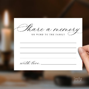 Cartão de Nota de Funeral Minimalista Compartilhe