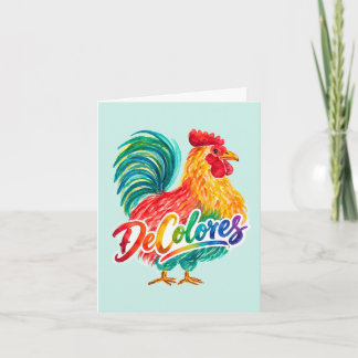 Cartão de Nota de Galo em Aquarela De Colores