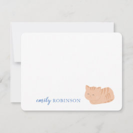Cartão de Nota de Gato Atigrado Fofo Personalizado