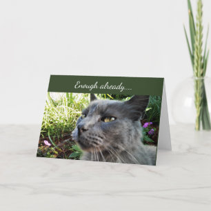 Cartão de Nota de Gato Mal-Humorado com Expressão