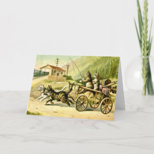 Cartão de Nota de Gatos de Viagem