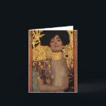 Cartão de nota de Gustavo Klimt Judith<br><div class="desc">Cartão de nota de Gustavo Klimt Judith. Pintura a óleo em canvas desde 1901. Descrição bonita de Gustavo Klimt da história bíblica de Judith e de Holofernes. Excelente para fãs do simbolismo austríaco,  do Klimt e das belas artes.</div>