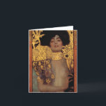 Cartão de nota de Gustavo Klimt Judith<br><div class="desc">Cartão de nota de Gustavo Klimt Judith. Pintura a óleo em canvas desde 1901. Descrição bonita de Gustavo Klimt da história bíblica de Judith e de Holofernes. Excelente para fãs do simbolismo austríaco,  do Klimt e das belas artes.</div>