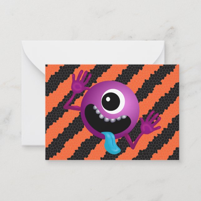 Cartão de Nota de Halloween de Alien Espacial Dive (Frente)