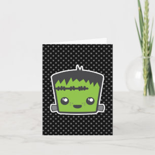 Cartão de Nota de Kawaii Frankenstein