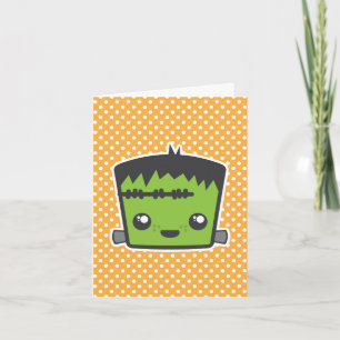 Cartão de Nota de Kawaii Frankenstein