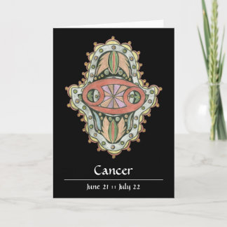Cartão de nota de Khamsa do cancer