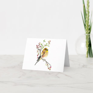 Cartão de Nota de Linda Cor de Água Goldfinch