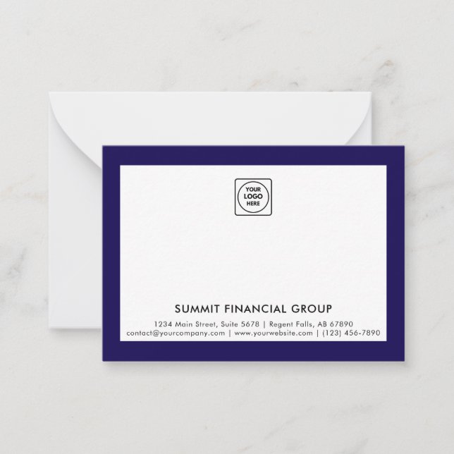 Cartão de Nota de Logotipo de Negócios Profissiona (Frente)