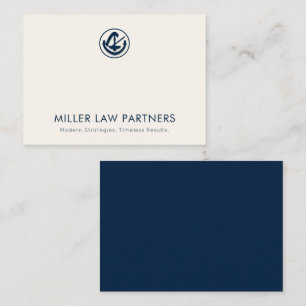 Cartão de Nota de Logotipo Legal e Azul do Marinho