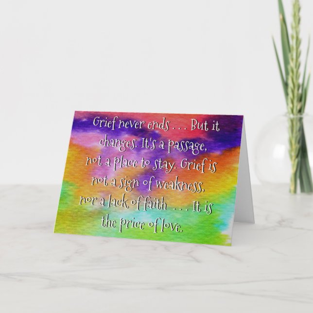 Cartão de Nota de Luto pela Perda de um Ente Queri (Frente)