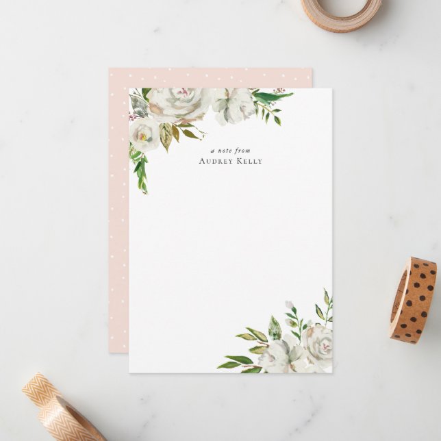 Cartão de Nota de Monograma de Sangue Dourado (Frente/Verso In Situ)