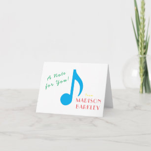 Cartão de Nota de Música Professor de Música