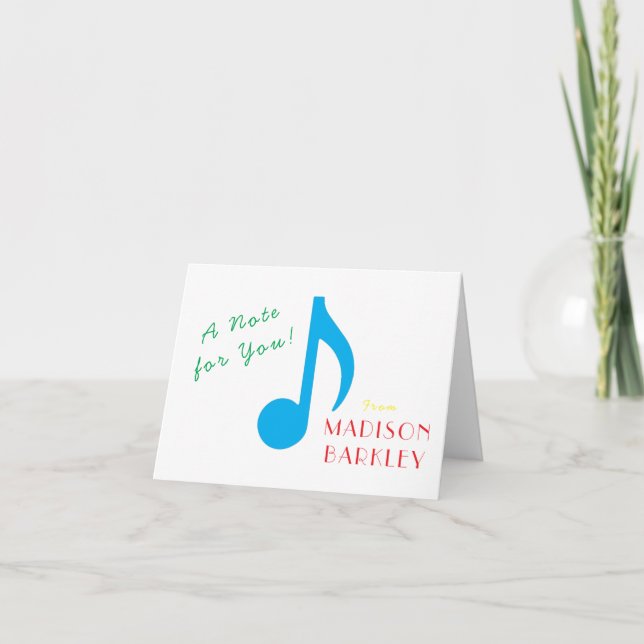Cartão de Nota de Música Professor de Música (Frente)
