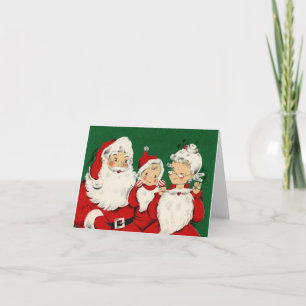 Cartão de Nota de Natal da Família de Papais noeis