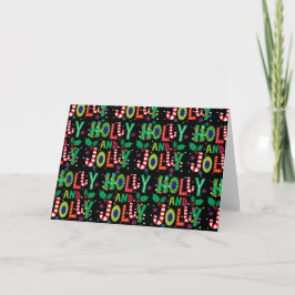 Cartão de Nota de Natal Holly e Jolly