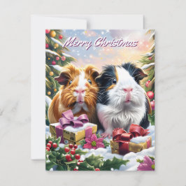 Cartão de Nota de Natal para Porcos-guineis