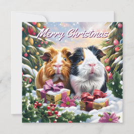 Cartão de Nota de Natal para Porcos-guineis