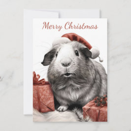 Cartão de Nota de Natal Pig papai noel Guiné