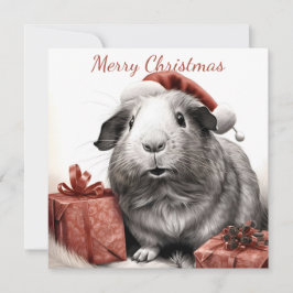 Cartão de Nota de Natal Pig papai noel Guiné