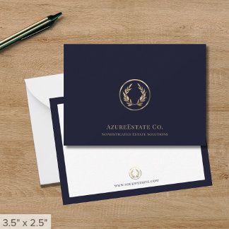 Cartão de Nota de Negócios com Logotipo Dourado Pr