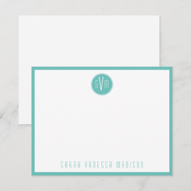 Cartão de Nota de Nome do Monograma de Teto Leve C (Frente/Verso)