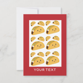 Cartão de Nota de Nome do Padrão de Taco Cuto