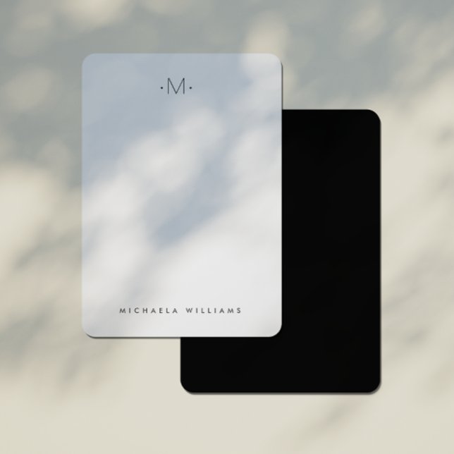 Cartão de Nota de Nome e Nome Inicial Moderno e Su (Criador carregado)