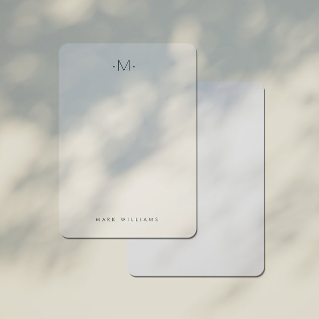 Cartão de Nota de Nome e Nome Inicial Moderno e Su (Criador carregado)