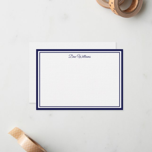 Cartão de Nota de Nome Personalizado (Frente/Verso In Situ)