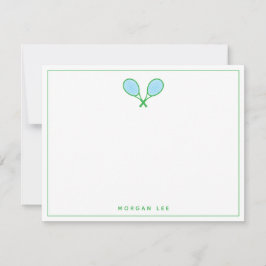 Cartão de Nota de Nome Personalizado Azul Verde tê