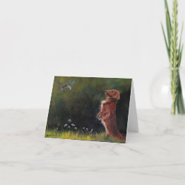 Cartão de nota de observação da arte do cão dos