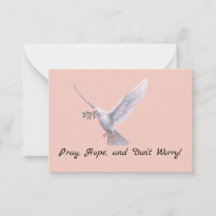 Cartão de nota de oração e esperança