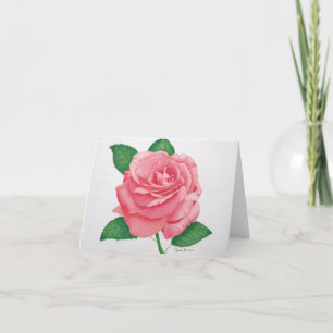 Cartão de Nota de Paixão Rosa