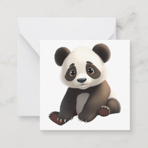 Cartão de Nota de Panda Bonito