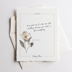 Cartão de Nota de Papel Personalizado de Flor Pres