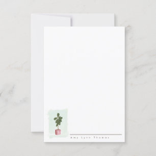 Cartão de Nota de Papel Personalizado FIDDLE LEAF