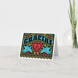 Cartão de nota de Papel Picado dos Lovebirds