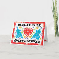 Cartão de nota de Papel Picado dos Lovebirds