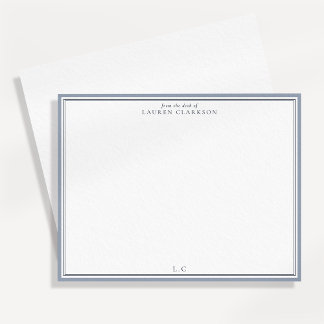 Cartão de Nota de Papelaria com Monograma de Borda