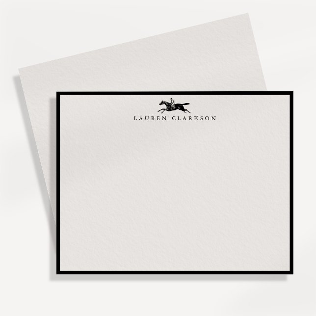 Cartão de Nota de Papelaria de Cavaleiro Equestre  (Criador carregado)